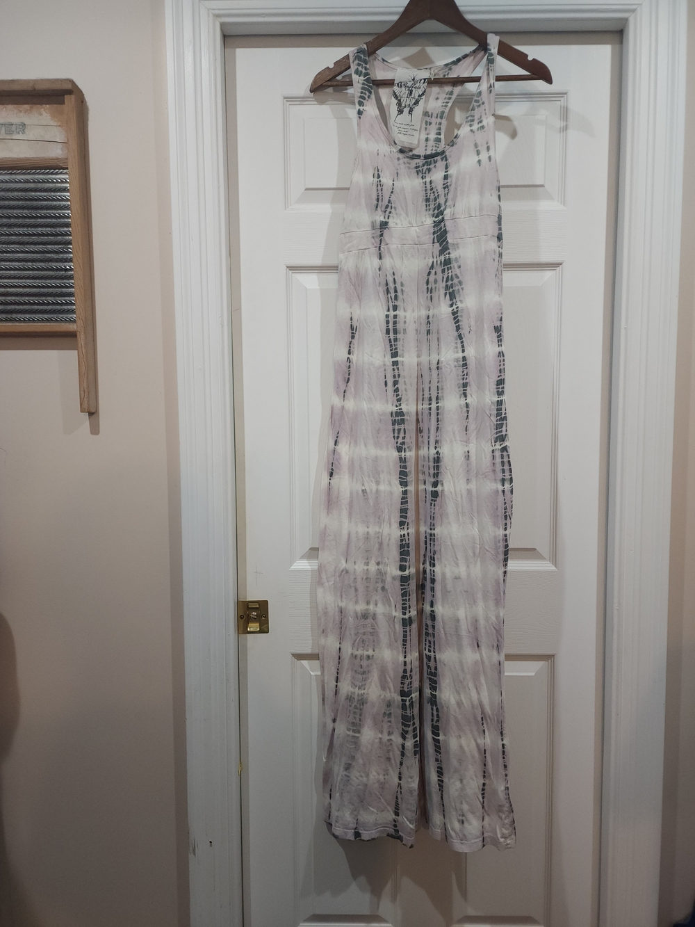 Vintage Y2k  White & Light Purple Tie-Dye Racerback Maxi Dress